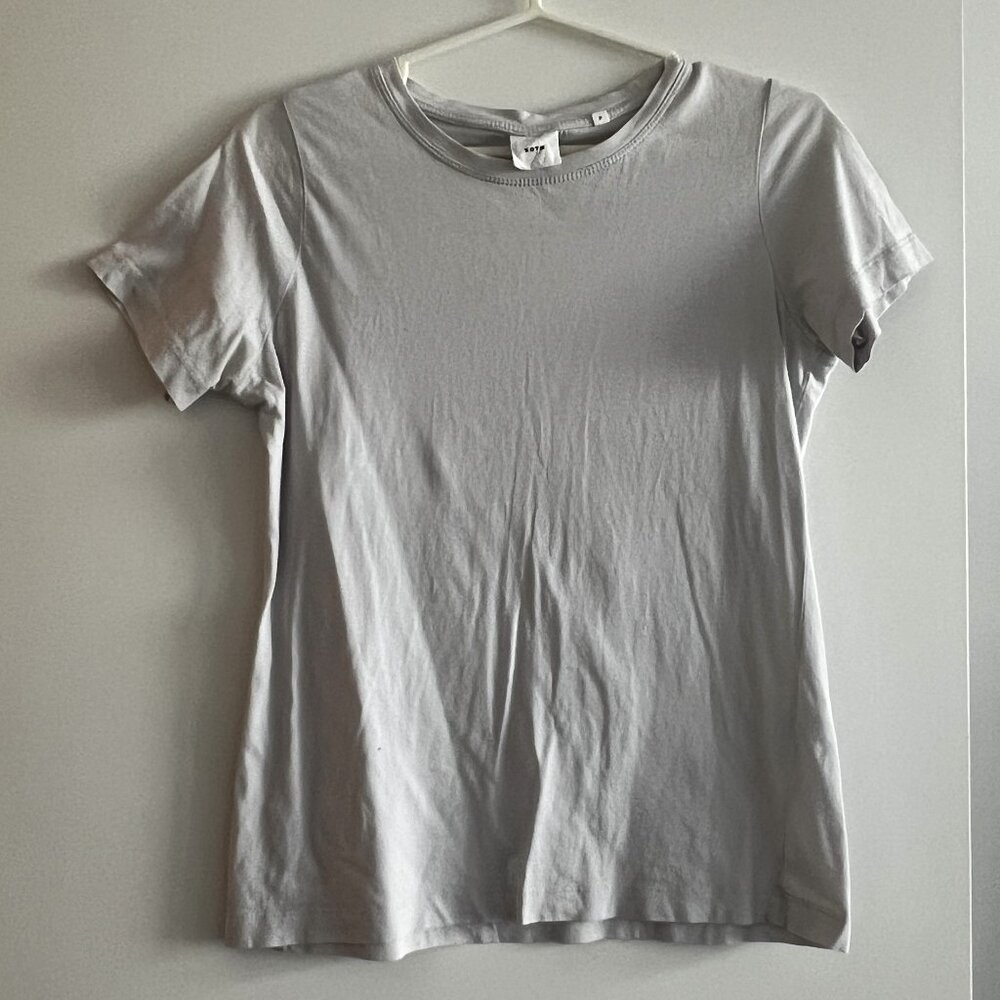 Kotn Women’s Essential Crew Grey White T-Shirt Size Small